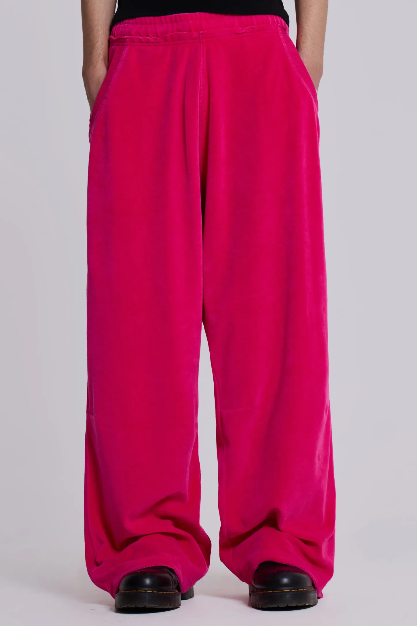 Hot Pink Velour Baggy Monster Joggers-Jaded London Sale