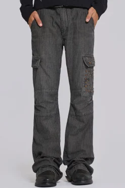 Kita Bootcut Pinstripe Cargo Pants-Jaded London Sale