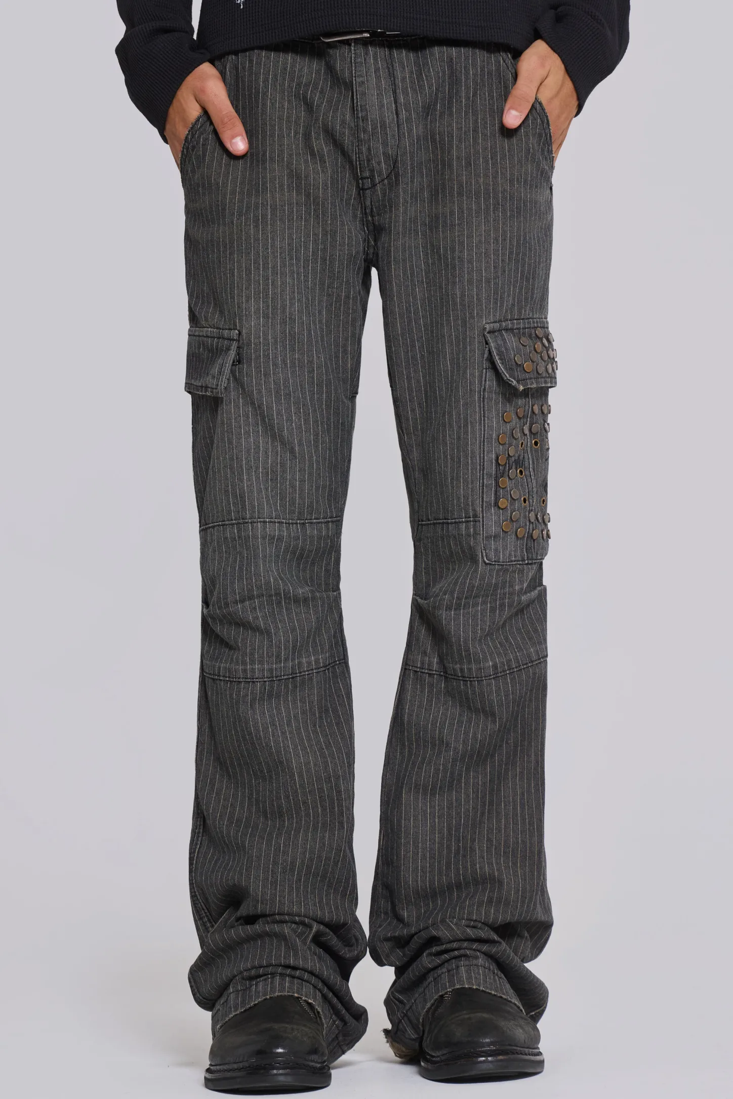 Kita Bootcut Pinstripe Cargo Pants-Jaded London Sale