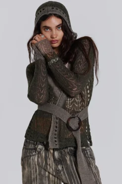Kyra Hooded Knit Cardigan-Jaded London Fashion