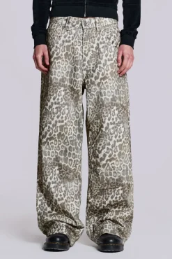 Leopard Fade Colossus Jeans-Jaded London Fashion