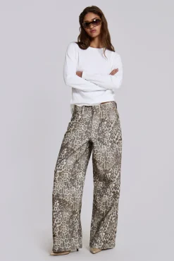 Leopard Fade Colossus Jeans-Jaded London Discount