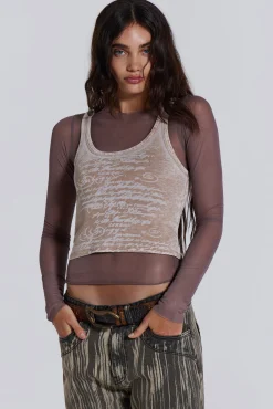Lia Top in Taupe-Jaded London Cheap