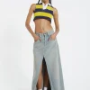 Light Wash Denim Colossus Maxi Skirt-Jaded London Flash Sale