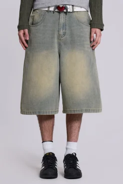 Light Wash Jumbo Jorts-Jaded London Shop