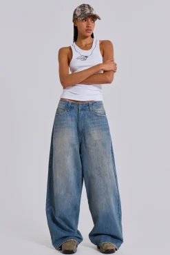 Light Wash Slub XL Colossus Jeans-Jaded London Online
