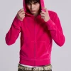 Low Life Hot Pink Velour Hoodie-Jaded London Outlet