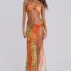 Mari Asymmetric Maxi Skirt With Rattan Trim-Jaded London Cheap