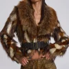 Mesconda Faux Fur Belted Jacket-Jaded London Cheap
