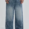 Mid Blue Shredded Colossus Jeans-Jaded London Sale