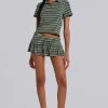 Mila Stripe Mini Skort-Jaded London New