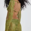 Moss Green Metallic Umbra Maxi Dress-Jaded London Hot