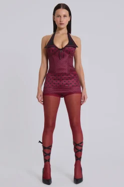 Not Your Girlfriend Mini Skort in Polkadot-Jaded London Sale
