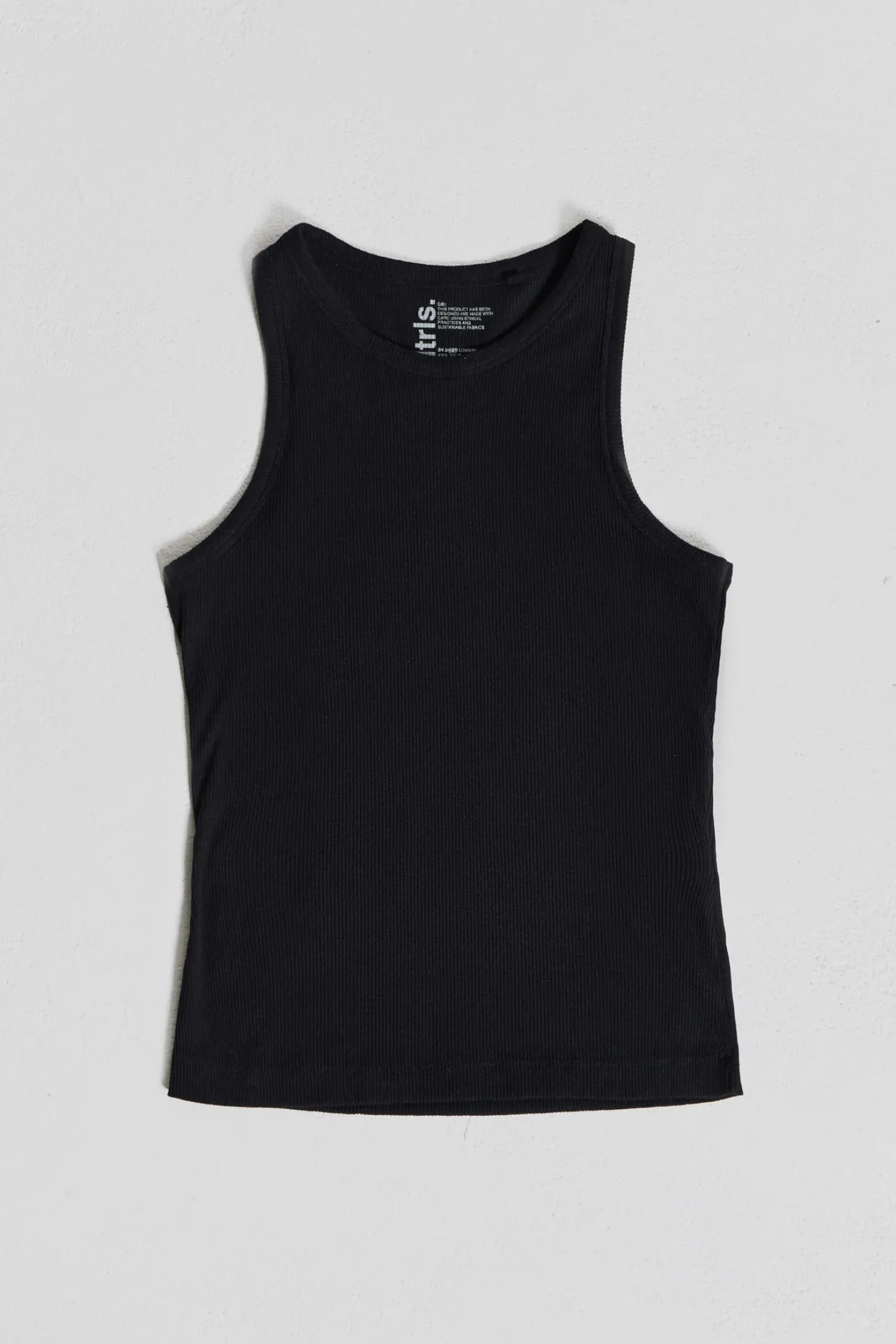 NTRLS Black Rib Vest-Jaded London Cheap