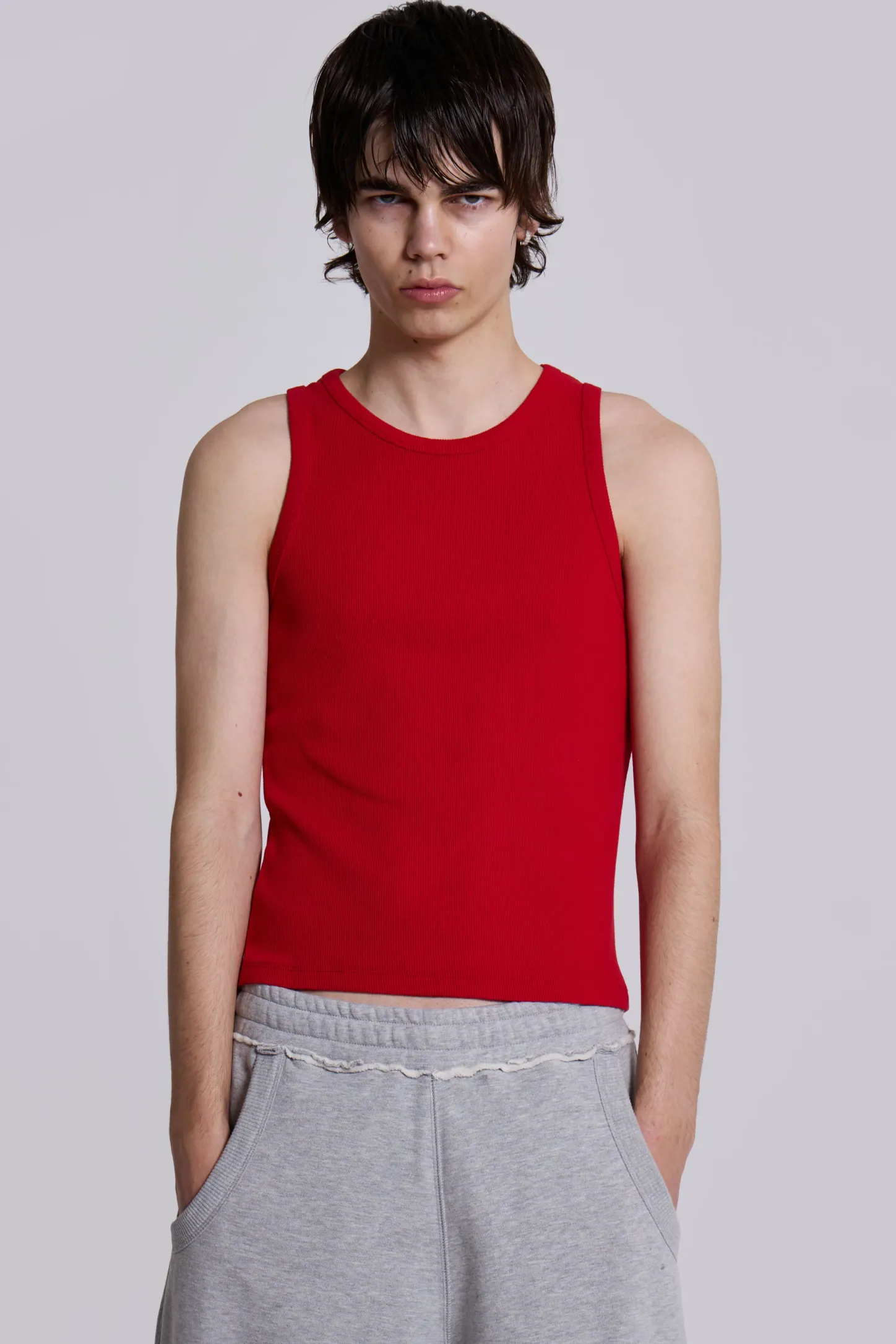NTRLS Red Ribbed Vest-Jaded London Best