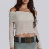 Nyra Long Sleeve Bardot Top-Jaded London Sale