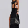 Opaline Asymmetric Stud Maxi Dress-Jaded London Online