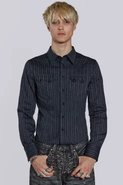 Pinstripe Bronco Shirt-Jaded London Online