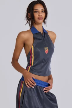 Pitchside Football Halter Polo Top-Jaded London Best