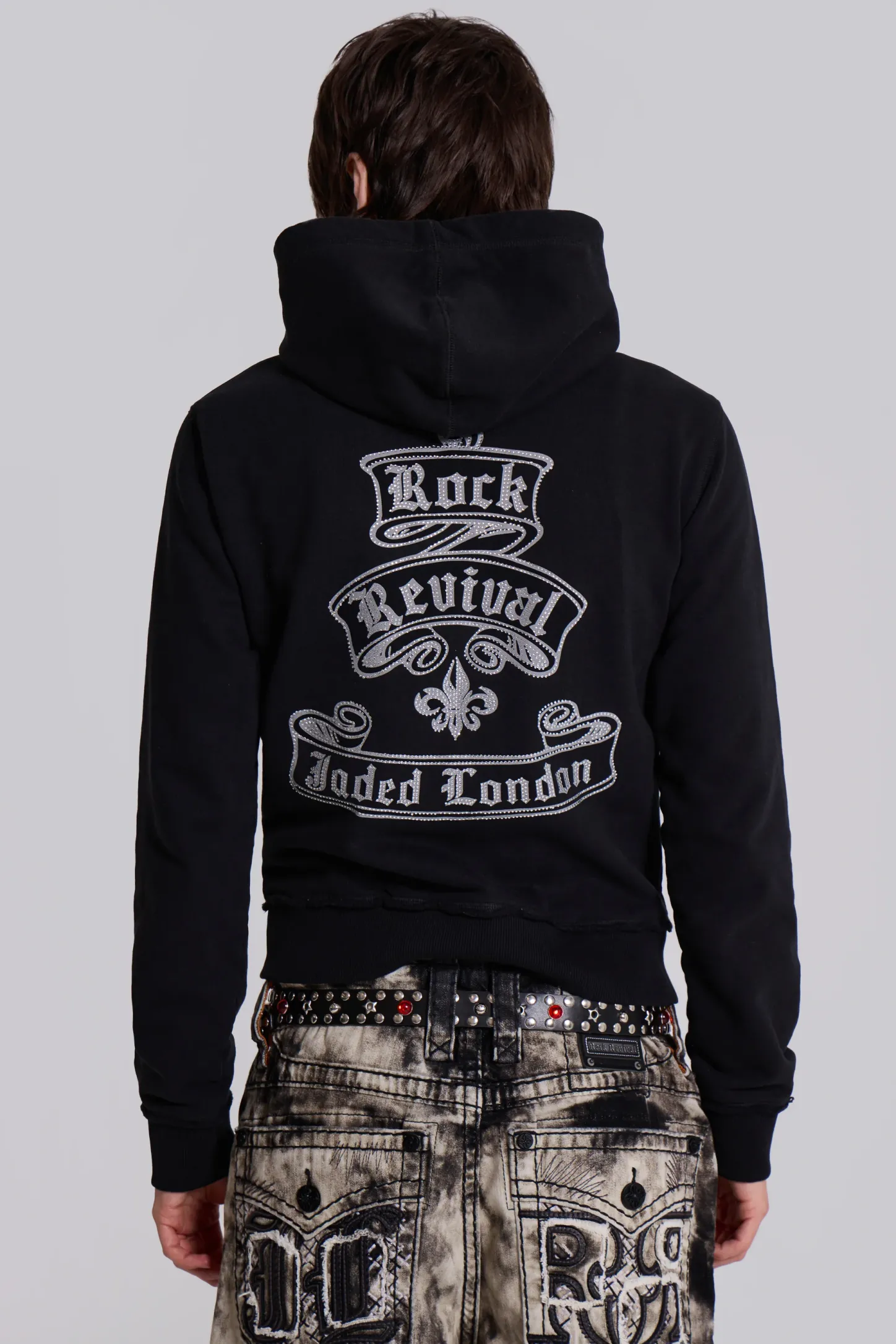 Rock Revival Diamante Mini Monster Hoodie-Jaded London Clearance