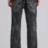 Rock Revival Washed Black Gwen Bootcut Jeans-Jaded London Outlet