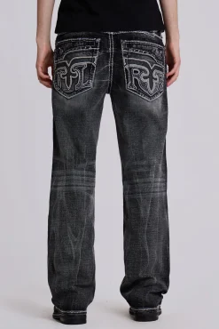 Rock Revival Washed Black Gwen Bootcut Jeans-Jaded London Outlet