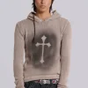 Sainted Knit Hoodie-Jaded London Shop