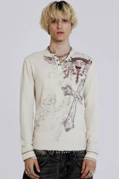 Sanctified Waffle Henley-Jaded London Cheap