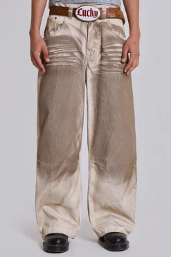 Sand Oil Wash Colossus Jeans-Jaded London Best Sale