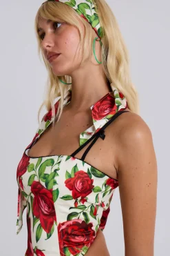Scarlet Satin Headscarf-Jaded London Shop