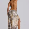 Sedona Metallic Leopard Maxi Dress-Jaded London Fashion
