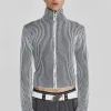 Shadow White Lucid Knit Track Top-Jaded London Clearance