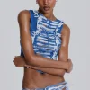 Shredded Denim High Neck Top-Jaded London Online