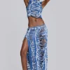 Shredded Denim Maxi Skirt-Jaded London Best