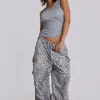 Snow Leopard Parachute Pants-Jaded London Store