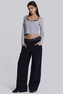 Solid Black Colossus Jeans-Jaded London Fashion