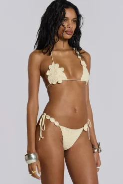 Stone Crochet Triangle Bikini Top-Jaded London Best Sale