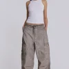 Stone Oil Wash Parachute Pants-Jaded London Cheap