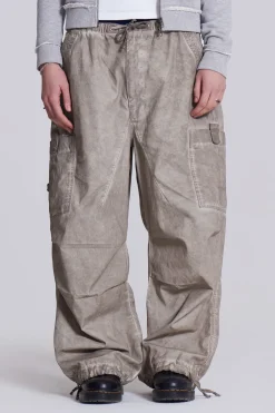 Stone Oil Wash Parachute Pants-Jaded London Cheap
