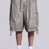 Stone Oil Wash Parachute Shorts-Jaded London Outlet