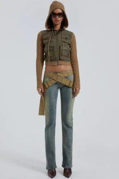 Strap Up Stonewash Jeans-Jaded London Hot