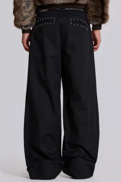 Studded Black Goliath Suit Pants-Jaded London Hot
