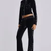 Superset Studded Velour Bootcut Trousers-Jaded London Online