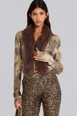 Tana Fur Trim Cardigan-Jaded London New
