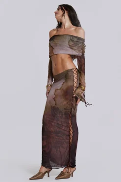 Valerie Lace Up Maxi Skirt-Jaded London Discount