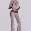 27 Velour Low Rise Bootcut Trousers-Jaded London Fashion
