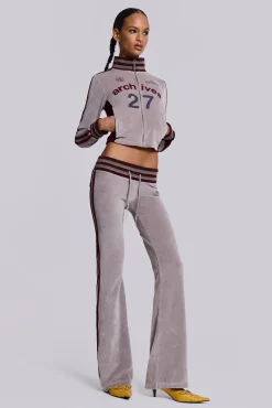27 Velour Low Rise Bootcut Trousers-Jaded London Fashion