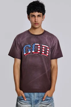 Vintage Wash ‘GOD’ T-Shirt-Jaded London Cheap