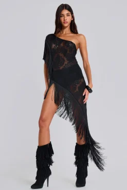 Vivienne Lace Fringe Dress-Jaded London Online