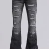 Washed Black Laced Bootcut Jeans-Jaded London Best